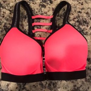 Pink sports bra